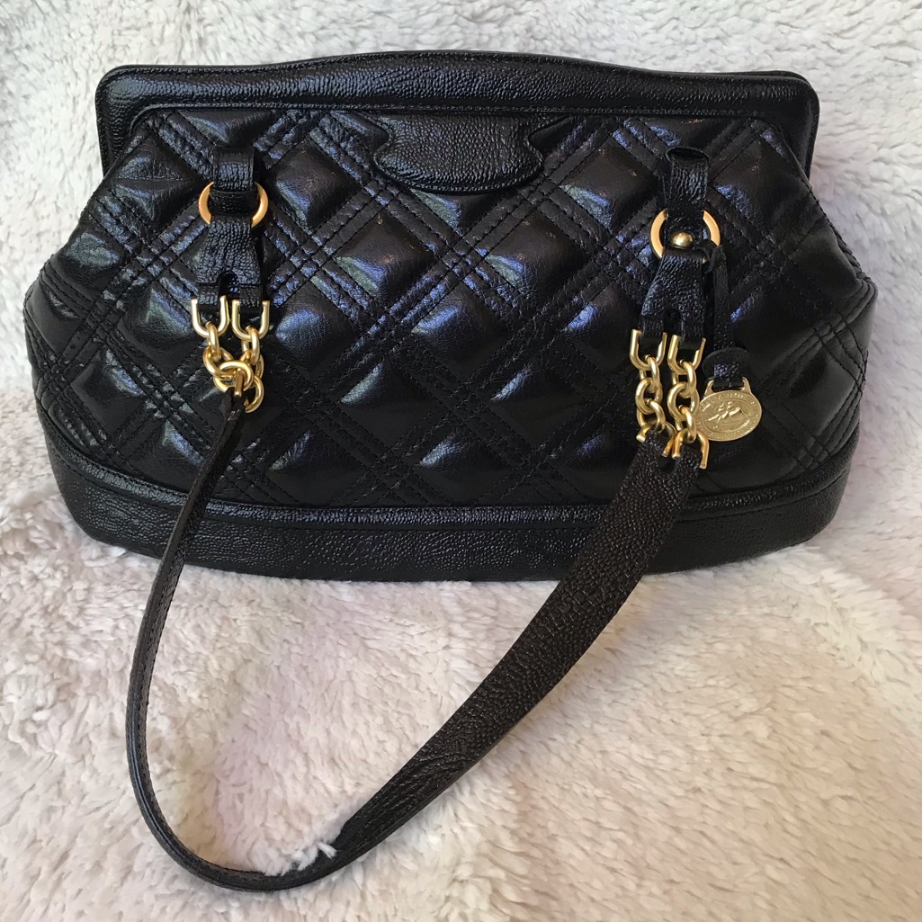 Brahmin Black Quilted Leather Handbag